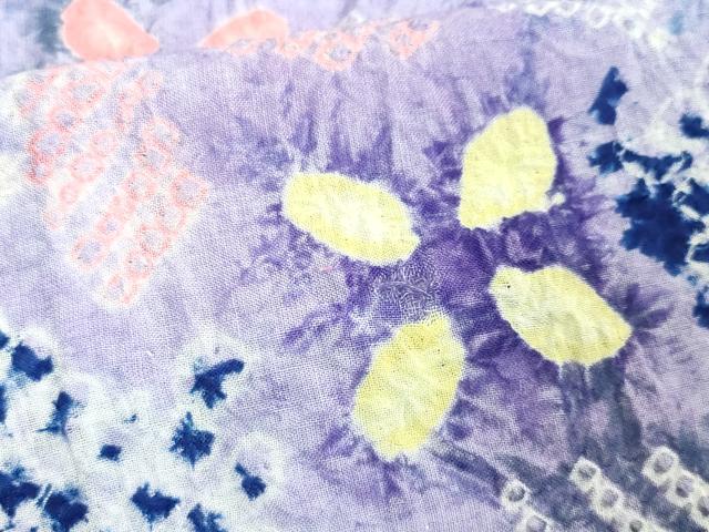 平和屋着物∴極上 夏物 浴衣 有松鳴海絞り 草花文 綿 逸品 DZAA20160kh5