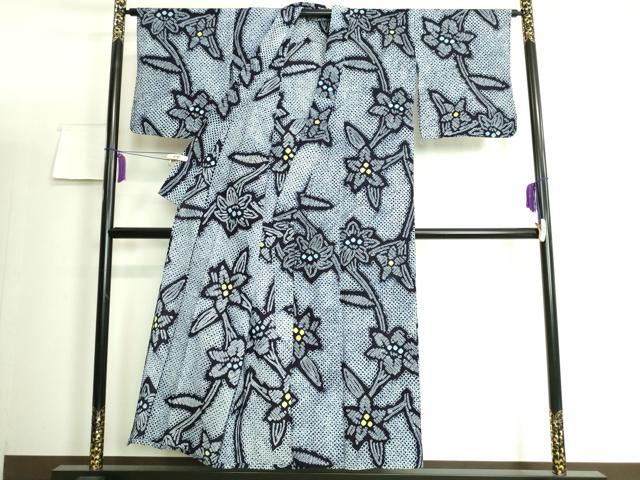 平和屋着物∴極上 夏物 浴衣 有松鳴海絞り 草花文 綿 逸品 DZAA20166kh5