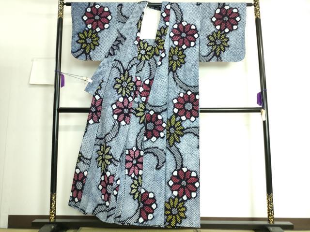 平和屋着物∴極上 夏物 浴衣 有松鳴海絞り 舞花文 綿 逸品 DZAA20168kh5
