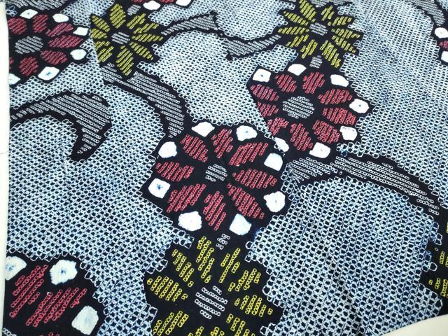 平和屋着物∴極上 夏物 浴衣 有松鳴海絞り 舞花文 綿 逸品 DZAA20168kh5