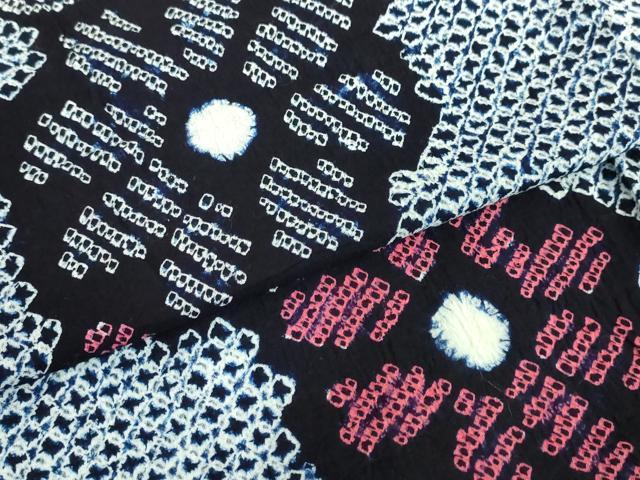 平和屋着物∴極上 夏物 浴衣 有松鳴海絞り 花唐草文 綿 逸品 DZAA20169kh5