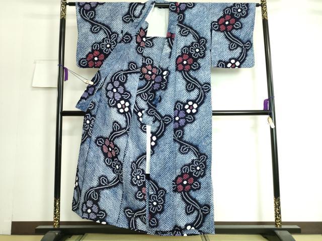 平和屋着物∴極上 夏物 浴衣 有松鳴海絞り 草花文 綿 逸品 DZAA20172kh5