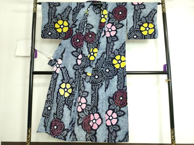 平和屋着物∴極上 夏物 浴衣 有松鳴海絞り 草花文 綿 逸品 DZAA20173kh5
