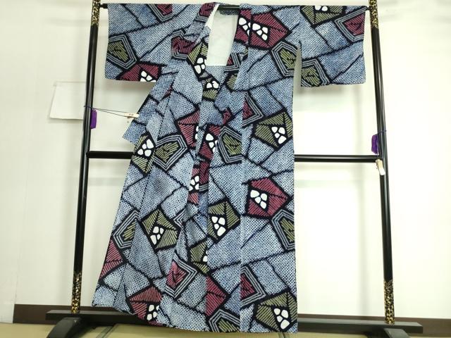 平和屋着物∴極上 夏物 浴衣 有松鳴海絞り 抽象文様 綿 逸品 DZAA20175kh5