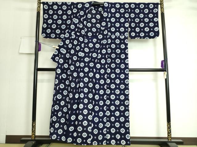 平和屋着物∴極上 夏物 浴衣 有松鳴海絞り 丸文 綿 逸品 DZAA20177kh5