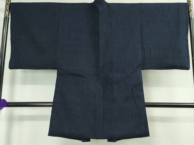 平和屋本店■極上 男性 浦野理一 経節紬 長羽織 濃紺地 逸品 DZAA2017kh4 - 平和屋