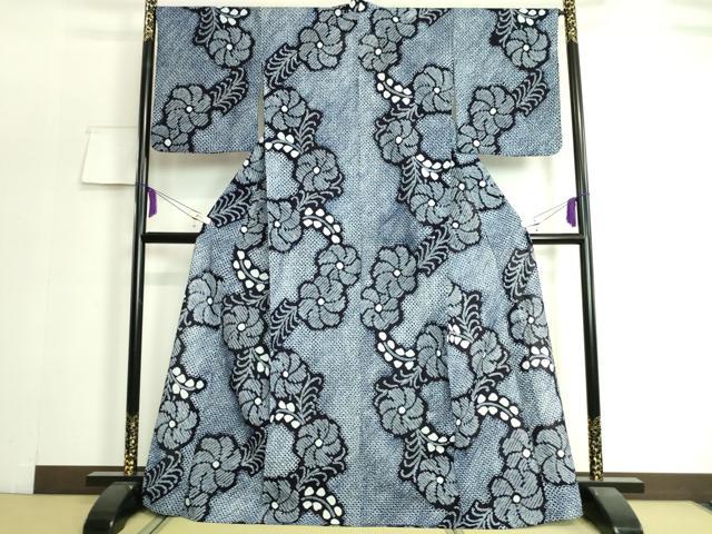 平和屋着物∴極上 夏物 浴衣 有松鳴海絞り 草花文 綿 逸品 DZAA20181kh5