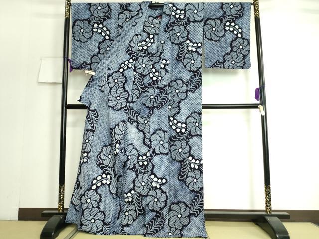 平和屋着物∴極上 夏物 浴衣 有松鳴海絞り 草花文 綿 逸品 DZAA20181kh5