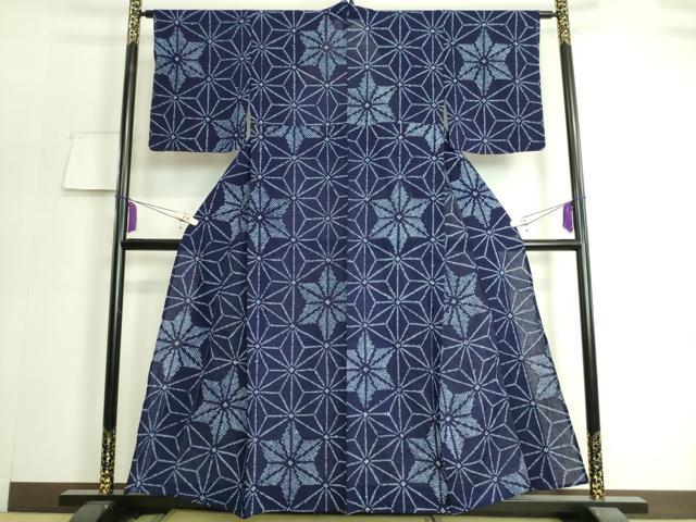 平和屋本店■極上 夏物 浴衣 有松鳴海絞り 麻の葉文様 綿 逸品 未使用 DZAA20183kh5