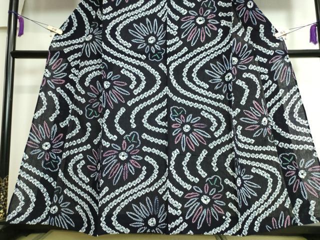 平和屋着物∴極上 夏物 浴衣 有松鳴海絞り 流水花文 綿 逸品 DZAA20188kh5