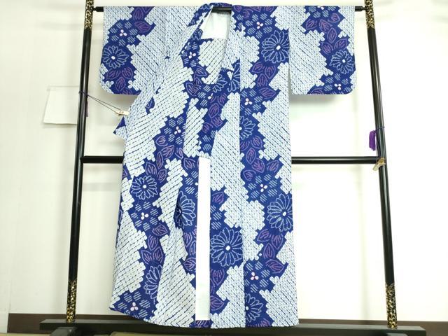 平和屋着物∴極上 夏物 浴衣 有松鳴海絞り 舞花文 綿 逸品 DZAA20189kh5