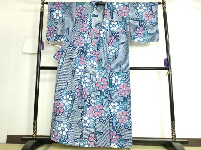 平和屋着物∴極上 夏物 浴衣 有松鳴海絞り 草花文 綿 逸品 DZAA20191kh5