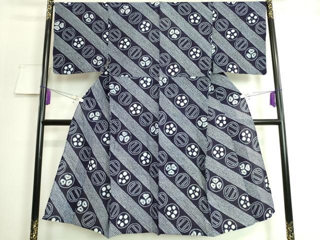 平和屋着物∴極上 夏物 男性 浴衣 有松鳴海絞り 綿 斜線文 逸品 DZAA20193kh5