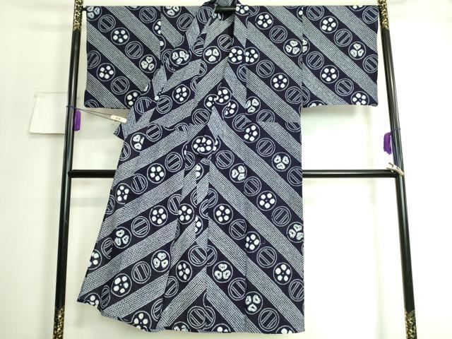平和屋着物∴極上 夏物 男性 浴衣 有松鳴海絞り 綿 斜線文 逸品 DZAA20193kh5
