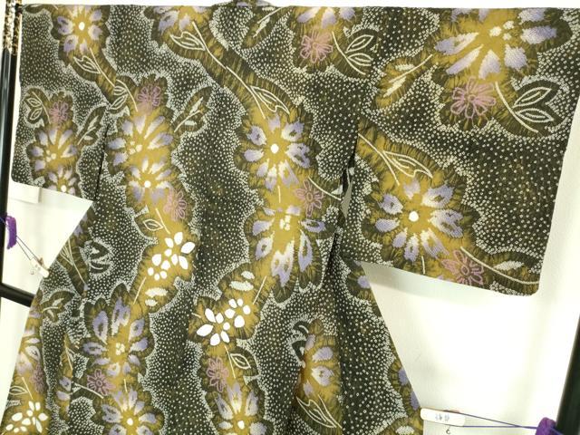 平和屋着物∴極上 夏物 浴衣 有松鳴海絞り 草花文 綿 逸品 DZAA20194kh5