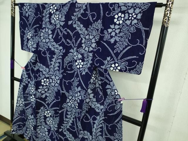平和屋着物∴極上 夏物 浴衣 有松鳴海絞り 草花文 綿 逸品 DZAA20204kh5