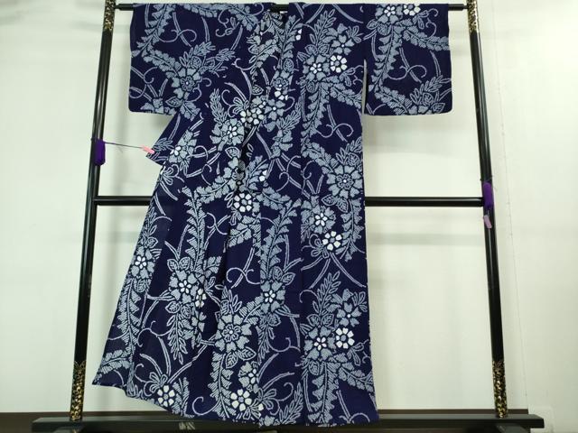 平和屋着物∴極上 夏物 浴衣 有松鳴海絞り 草花文 綿 逸品 DZAA20204kh5