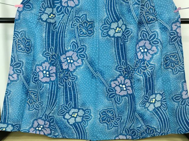 平和屋着物∴極上 夏物 浴衣 有松鳴海絞り 舞花文 綿 パンフレット付き 逸品 DZAA20205kh5