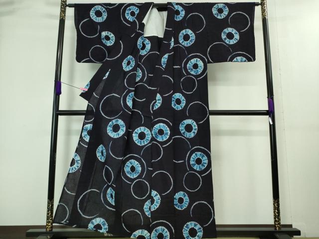 平和屋着物∴極上 夏物 浴衣 有松鳴海絞り 輪 丸文 綿 逸品 DZAA20208kh5
