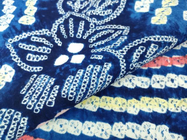 平和屋着物∴極上 夏物 浴衣 有松鳴海絞り 草花文 綿 逸品 DZAA20211kh5