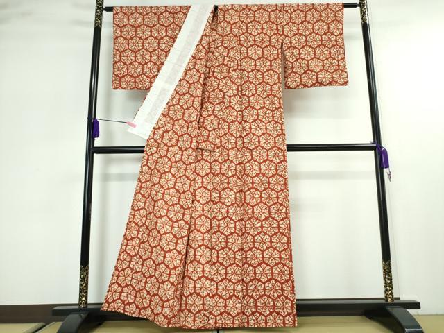 平和屋本店■極上 岩手の匠 草紫堂 南部絞り 茜染 綿 単衣 逸品 DZAA2021kh4 - 平和屋
