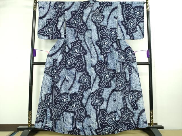 平和屋着物∴極上 夏物 浴衣 有松鳴海絞り 花唐草文 綿 逸品 未使用 DZAA20231kh5