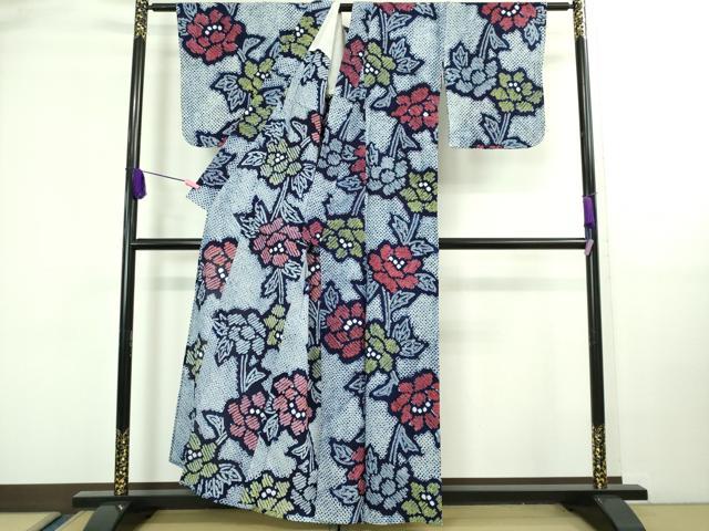 平和屋着物∴極上 夏物 浴衣 有松鳴海絞り 草花文 綿 逸品 未使用 DZAA20235kh5