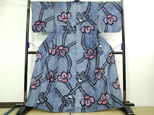 平和屋着物∴極上 夏物 浴衣 有松鳴海絞り 杜若 綿 逸品 DZAA20239kh5