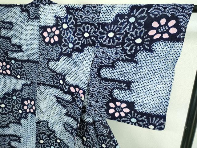 平和屋本店■極上 夏物 浴衣 有松鳴海絞り 青海波花文 綿 逸品 DZAA20241kh5