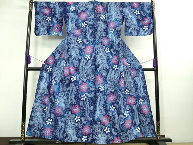 平和屋着物∴極上 夏物 浴衣 有松鳴海絞り 舞花文 綿 逸品 DZAA20245kh5