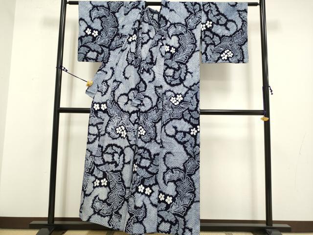 平和屋着物∴極上 夏物 浴衣 有松鳴海絞り 草花文 綿 逸品 DZAA20264kh5