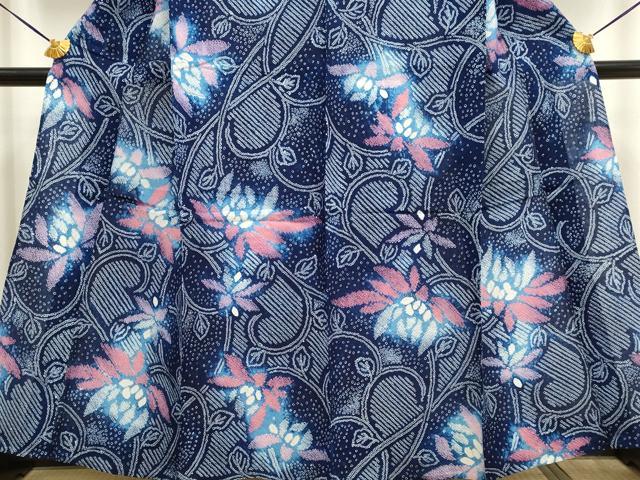 平和屋着物∴極上 夏物 浴衣 有松鳴海絞り 草花文 綿 逸品 DZAA20269kh5
