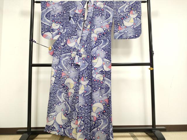 平和屋着物∴極上 夏物 浴衣 有松鳴海絞り 糸巻き 綿 逸品 DZAA20277kh5
