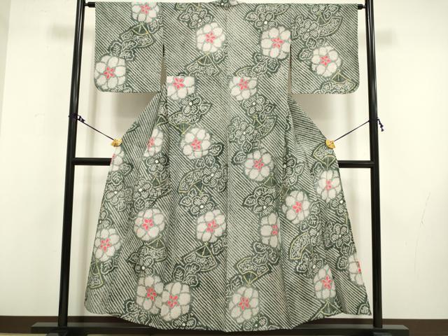 平和屋着物∴極上 夏物 浴衣 有松鳴海絞り 扇面花文 綿 逸品 DZAA20285kh5