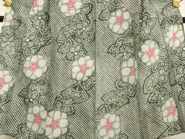 平和屋着物∴極上 夏物 浴衣 有松鳴海絞り 扇面花文 綿 逸品 DZAA20285kh5