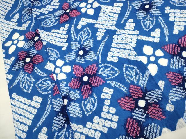 平和屋着物∴極上 夏物 浴衣 有松鳴海絞り 草花文 綿 逸品 DZAA20286kh5