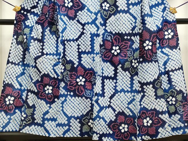 平和屋着物∴極上 夏物 浴衣 有松鳴海絞り 草花文 綿 逸品 DZAA20293kh5