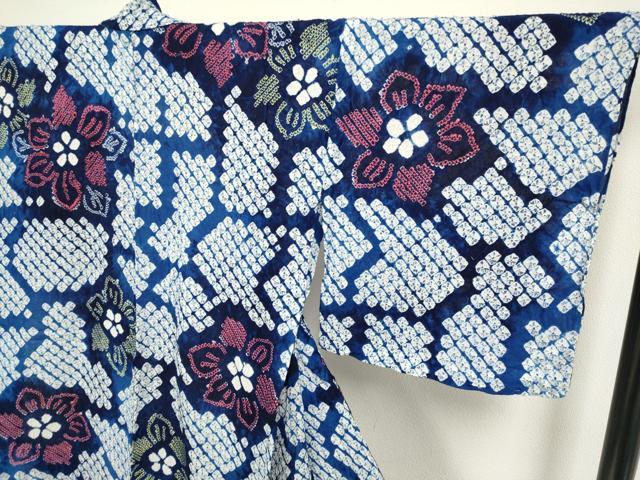 平和屋着物∴極上 夏物 浴衣 有松鳴海絞り 草花文 綿 逸品 DZAA20293kh5