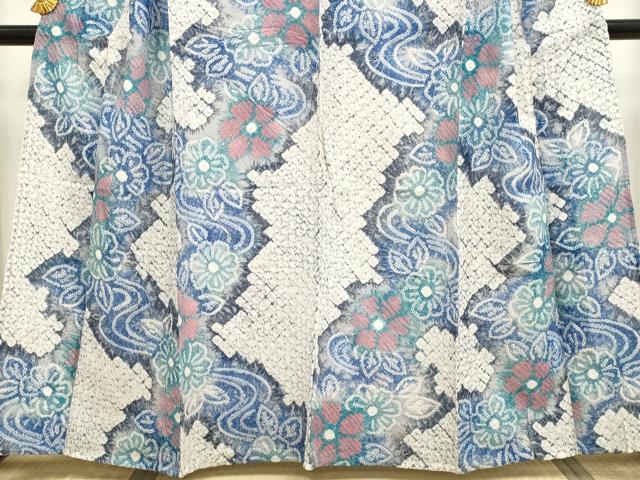 平和屋本店■極上 夏物 浴衣 有松鳴海絞り 流水花文 綿 逸品 DZAA20297kh5