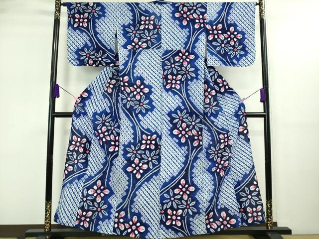 平和屋着物∴極上 夏物 浴衣 有松鳴海絞り 舞花文 綿 逸品 未使用 DZAA20302kh5