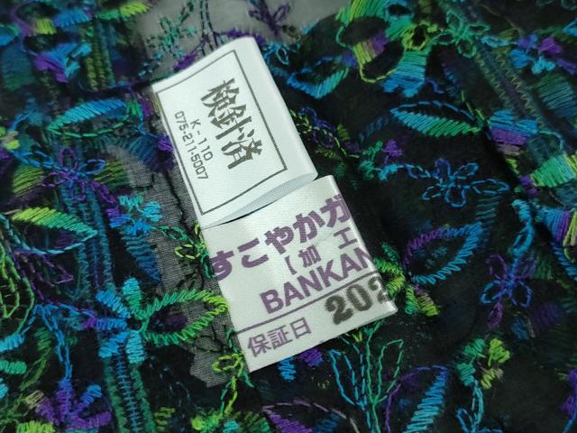 平和屋本店■極上 長羽織 オーガンジー スリーシーズン 春夏秋 塵除け 刺繍 草花菱文 残布付き 逸品 未使用 DZAA2036kh4 - 平和屋