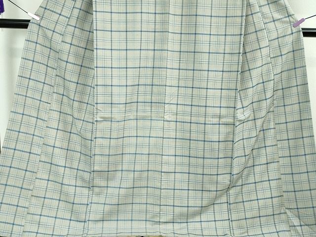 平和屋本店■希少 重要無形文化財 本場久米島紬 ゆうな染 藍 手織 草木染 泥染 宮平トシ子作 格子 証紙付き 逸品 未使用 DZAA2052kh4 - 平和屋