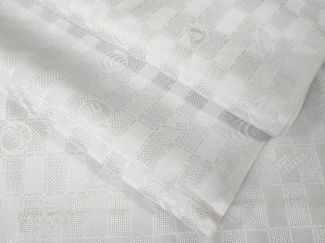 平和屋本店■上質な長襦袢 単衣 宝尽くし 市松紋紗 半衿刺繍 やまと誂製 逸品 未使用 DZAA2071kh4 - 平和屋