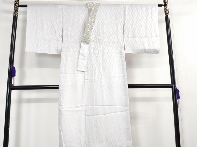平和屋本店■上質な長襦袢 単衣 宝尽くし 市松紋紗 半衿刺繍 やまと誂製 逸品 未使用 DZAA2071kh4 - 平和屋