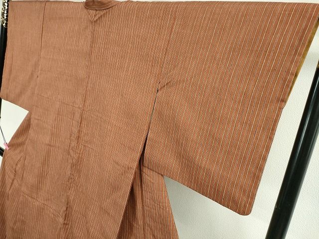 平和屋本店■極上 本場結城紬 重要無形文化財 結織苑 縞 証紙・保証書付き 逸品 DZAA2130kh4 - 平和屋