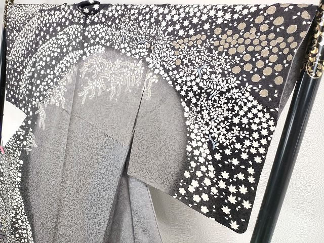 平和屋本店■極上 中国三大刺繍 相良刺繍 訪問着 おぼろ染め 吉祥花文 暈し染め 銀通し地 逸品 DZAA2178kh4 - 平和屋