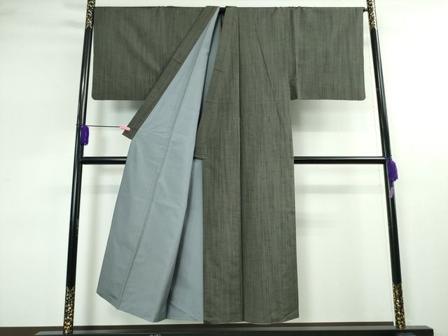 平和屋本店■極上 男性 本場縞大島紬 アンサンブル 丸恵謹製 羽裏・馬 証紙付き 逸品 DZAA2190kh4 - 平和屋