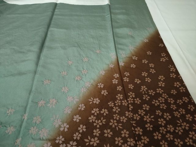 平和屋本店■極上 十日町 名門 滝泰謹製 中国三大刺繍 相良刺繍 訪問着 舞花文 暈し染め 金通し地 逸品 DZAA2192kh4 - 平和屋