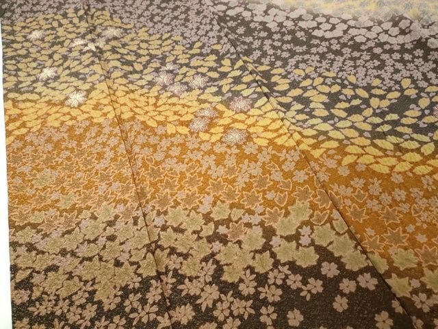 平和屋本店■極上 十日町 名門 滝泰謹製 中国三大刺繍 相良刺繍 訪問着 舞花文 暈し染め 金通し地 逸品 DZAA2192kh4 - 平和屋