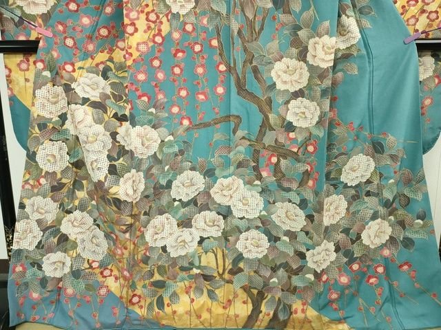 平和屋本店■極上 中国三大刺繍 スワトウ刺繍 汕頭刺繍 振袖 椿 梅 金彩 逸品 DZAA2200kh4 - 平和屋